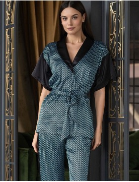 Женский атласный комплект Mia-Amore GENUA 7406, Цвет: голубой, Размеры: S, изображение 4