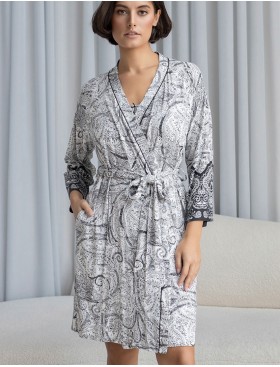 Халат трикотажный Mia-Amore LUCIA 1913, Цвет: молочный+узор, Размеры: L/XL