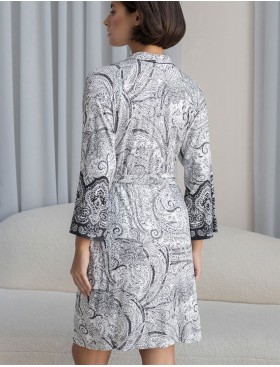 Халат трикотажный Mia-Amore LUCIA 1913, Цвет: молочный+узор, Размеры: L/XL, изображение 2