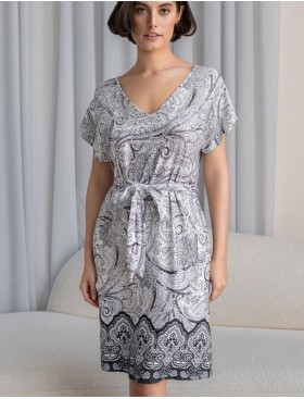 Платье домашнее Mia-Amore LUCIA 1914, Цвет: молочный+узор, Размеры: S/M