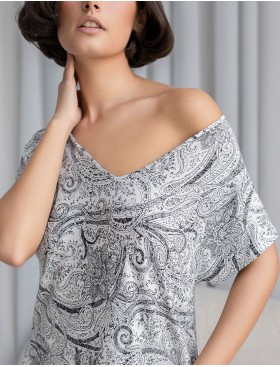 Платье домашнее Mia-Amore LUCIA 1914, Цвет: молочный+узор, Размеры: S/M, изображение 4