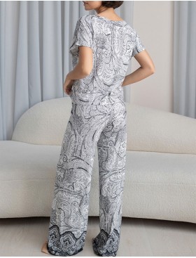 Комплект из трикотажной вискозы Mia-Amore LUCIA 1916, Цвет: молочный+узор, Размеры: 4XL, изображение 2