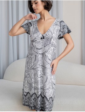 Ночная сорочка больших размеров Mia-Amore LUCIA 1918, Цвет: молочный+узор, Размеры: 2XL, изображение 3