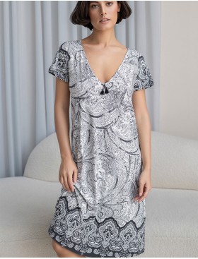 Ночная сорочка больших размеров Mia-Amore LUCIA 1918, Цвет: молочный+узор, Размеры: 2XL, изображение 4