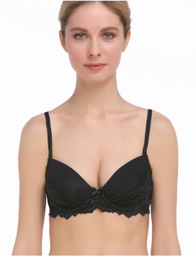 Бюстгальтер балконет пуш-ап Mioocchi VIVIAN 7582 nero, Цвет: nero (черный), Размеры: 80C, изображение 3