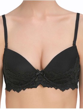 Бюстгальтер балконет пуш-ап Mioocchi VIVIAN 7582 nero, Цвет: nero (черный), Размеры: 80C