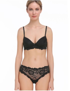 Бюстгальтер балконет пуш-ап Mioocchi VIVIAN 7582 nero, Цвет: nero (черный), Размеры: 80C, изображение 2