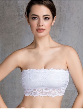 Кружевной топ бандо Mioocchi VIVIAN 7590 bianco, Цвет: bianco (белый), Размеры: XS, изображение 2