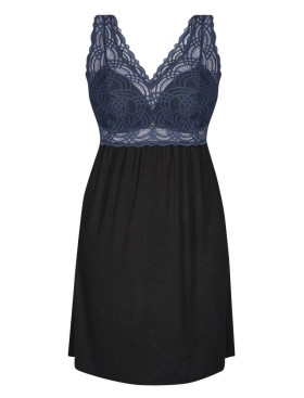 Сорочка с кружевным лифом Mefemi DEBORA черный+индиго, Цвет: черный+индиго, Размеры: 4XL, изображение 3