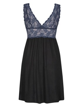 Сорочка с кружевным лифом Mefemi DEBORA черный+индиго, Цвет: черный+индиго, Размеры: 4XL, изображение 4