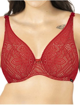 Кружевной бюстгальтер на косточках Mefemi DESIRE M bralette красный, Цвет: красный, Размеры: 70I