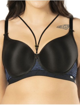 Бюстгальтер минимайзер Mefemi DEBORA U minimizer индиго, Цвет: черный+индиго, Размеры: 80E