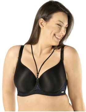 Бюстгальтер минимайзер Mefemi DEBORA U minimizer индиго, Цвет: черный+индиго, Размеры: 80E, изображение 2