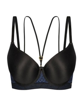 Бюстгальтер минимайзер Mefemi DEBORA U minimizer индиго, Цвет: черный+индиго, Размеры: 80E, изображение 5