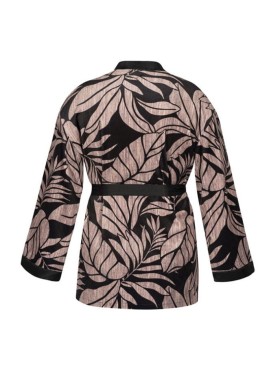 Велюровый халат-мини Mefemi DESIRE, Цвет: чёрно-бежевый, Размеры: L, изображение 6