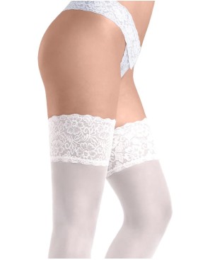 Чулки с кружевной коронкой Silca CA1107 CALZA MISTERY 15 den bianco, Цвет: белый, Размеры: 1