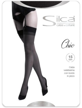 Чулки под пояс Silca CA1109 CALZA CHIC 15 den avorio, Цвет: экрю, Размеры: 1, изображение 3