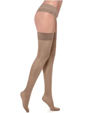 Чулки с кружевной коронкой Silca CA4105 CALZA NADY 40 den visone, Цвет: коричневый, Размеры: 4, изображение 2