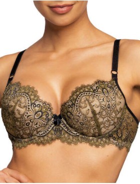 Бюстгальтер пуш-ап MAT CHELSEA M-3703-11 khaki-czarny, Цвет: зеленый, Размеры: 80C