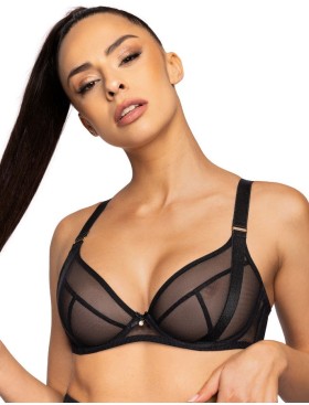 Мягкий бюстгальтер из сетки MAT DENISE M-0201-2 czarny, Цвет: черный, Размеры: 95C, изображение 3