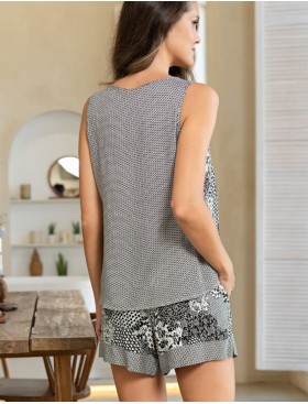 Комплект топ и шорты Mia-Amore AVELINA 5122, Цвет: черно-белый, Размеры: S, изображение 2