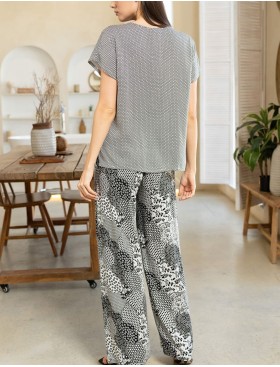 Комплект брюки и топ Mia-Amore AVELINA 5126, Цвет: черно-белый, Размеры: XL, изображение 2