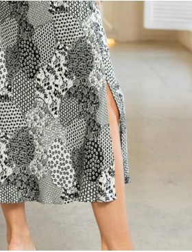 Длинная сорочка с узором Mia-Amore AVELINA 5128, Цвет: черно-белый, Размеры: L, изображение 6