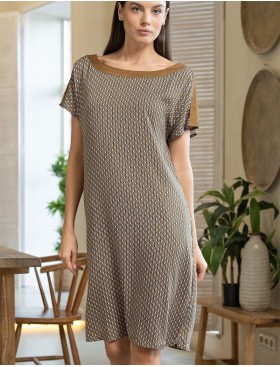 Туника из тканой вискозы с шёлком Mia-Amore DONNA 5104, Цвет: коричневый, Размеры: 4XL/5XL, изображение 3