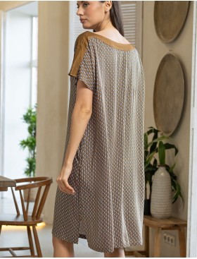 Туника из тканой вискозы с шёлком Mia-Amore DONNA 5104, Цвет: коричневый, Размеры: 4XL/5XL, изображение 4