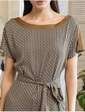 Туника из тканой вискозы с шёлком Mia-Amore DONNA 5104, Цвет: коричневый, Размеры: 4XL/5XL, изображение 5