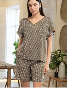 Комплект из вискозы с шёлком Mia-Amore DONNA 5132, Цвет: коричневый, Размеры: L, изображение 3