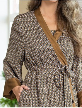 Запашной халат с узором Mia-Amore DONNA 5133, Цвет: коричневый, Размеры: 4XL/5XL, изображение 5