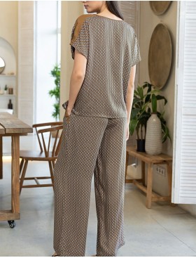 Пижама комплект топ+брюки Mia-Amore DONNA 5135, Цвет: коричневый, Размеры: 4XL, изображение 2