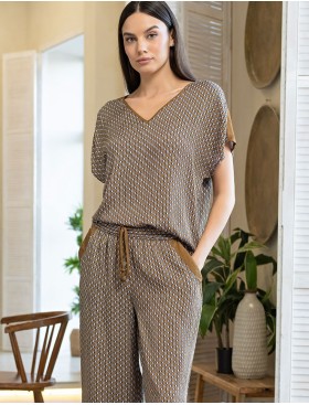 Пижама комплект топ+брюки Mia-Amore DONNA 5135, Цвет: коричневый, Размеры: 4XL, изображение 4