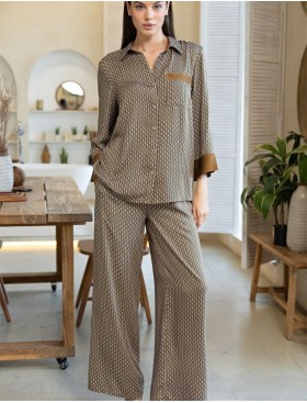 Пижама комплект жакет+брюки Mia-Amore DONNA 5136, Цвет: коричневый, Размеры: 4XL, изображение 3