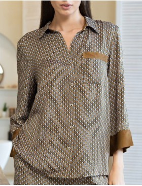 Пижама комплект жакет+брюки Mia-Amore DONNA 5136, Цвет: коричневый, Размеры: 4XL, изображение 4