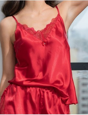 Атласная пижама с шортами Mia-Amore MARY 7432 красный, Цвет: красный, Размеры: S, изображение 5