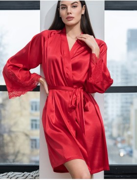 Атласный халат-кимоно Mia-Amore MARY 7433 красный, Цвет: красный, Размеры: 2XL/3XL
