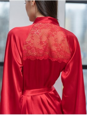 Атласный халат-кимоно Mia-Amore MARY 7433 красный, Цвет: красный, Размеры: 2XL/3XL, изображение 4