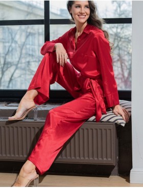 Элегантный комплект из атласа Mia-Amore MARY 7435 красный, Цвет: красный, Размеры: XL, изображение 4