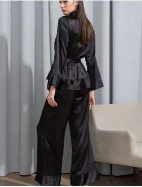 Элегантный комплект из атласа Mia-Amore MARY 7435 черный, Цвет: черный, Размеры: 3XL, изображение 2