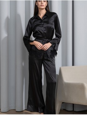 Элегантный комплект из атласа Mia-Amore MARY 7435 черный, Цвет: черный, Размеры: 3XL, изображение 3