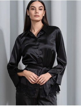 Элегантный комплект из атласа Mia-Amore MARY 7435 черный, Цвет: черный, Размеры: 3XL, изображение 5