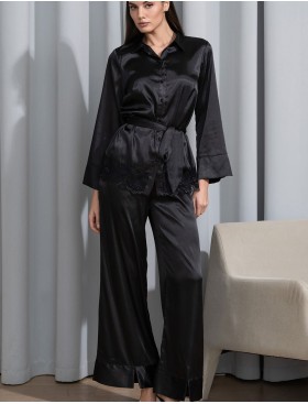 Элегантный комплект из атласа Mia-Amore MARY 7435 черный, Цвет: черный, Размеры: 3XL, изображение 4