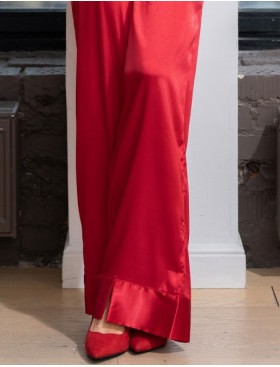 Атласная пижама с широкими брюками Mia-Amore MARY 7436 красный, Цвет: красный, Размеры: L, изображение 6