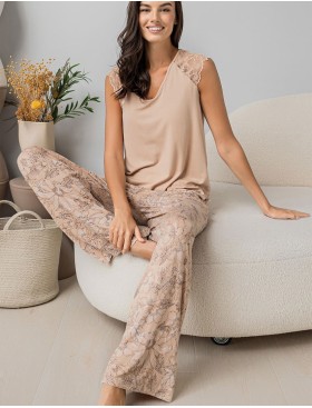 Трикотажная пижама со штанами Mia-Amore NELLY 1946, Цвет: бежевый, Размеры: M
