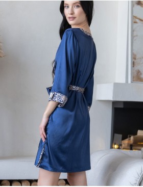 Атласное платье-туника Mia-Mella VISANTIA 9334, Цвет: темно-синий, Размеры: S/M, изображение 3