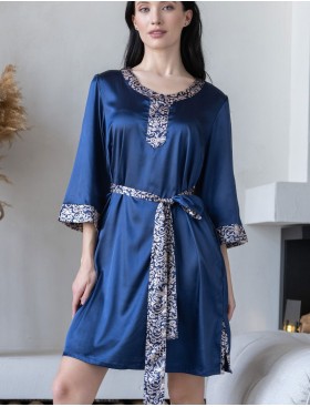 Атласное платье-туника Mia-Mella VISANTIA 9334, Цвет: темно-синий, Размеры: S/M, изображение 4