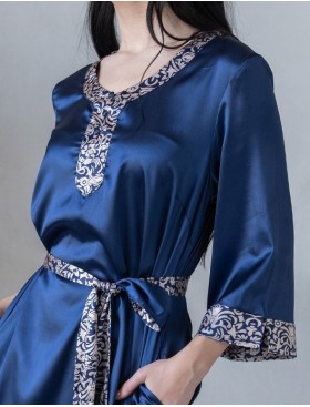 Атласное платье-туника Mia-Mella VISANTIA 9334, Цвет: темно-синий, Размеры: S/M, изображение 5