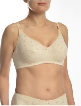 Бюстгальтер бескаркасный хлопковый Valmira 1103 бежевый, Цвет: бежевый, Размеры: 90D, изображение 3